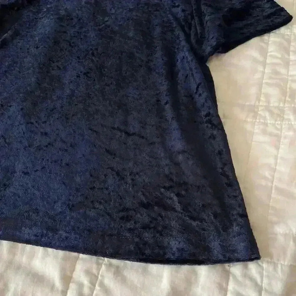Vintage 90s whimsigoth blue velour t shirt Bentley women’s large fall witchy - Picture 3 of 4